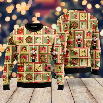 Crack Deez Nuts Nutcracker Pattern Ugly Christmas Sweater For Men & Women | Favorety CA