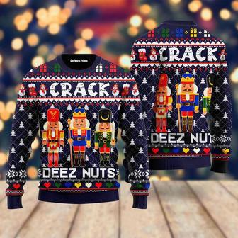 Crack Deez Nuts Ugly Christmas Sweater For Men & Women | Favorety