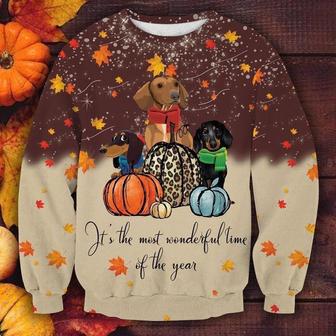 Cute Dachsund Thanksgiving Ugly Christmas Sweater | Favorety DE