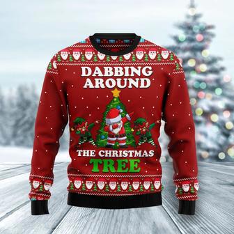 Dabbing Around The Christmas Tree Ugly Christmas Sweater | Favorety CA