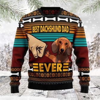 Dachshund Best Dog Dad Ugly Christmas Sweater | Favorety