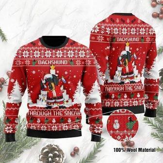 Dachshund Through The Snow Dabbing Ugly Christmas Sweater | Favorety DE