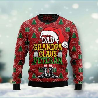 Dad Grandpa Claus Veteran Ugly Christmas Sweater | Favorety