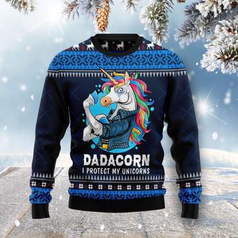 Dadacorn Protector Of My Unicorns Ugly Christmas Sweater | Favorety CA