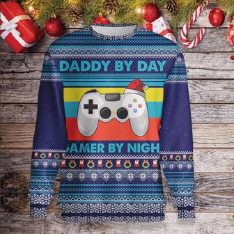 Daddy By Day Gamer By Night Ugly Christmas Sweater | Favorety AU