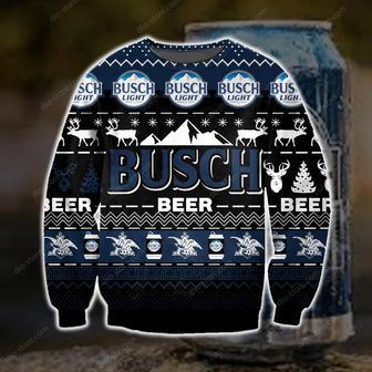 Dark Busch Beer Knitting Pattern Print Ugly Christmas Sweater | Favorety CA