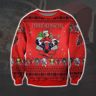 Deadpool All Over Priny Ugly Christmas Sweater | Favorety CA