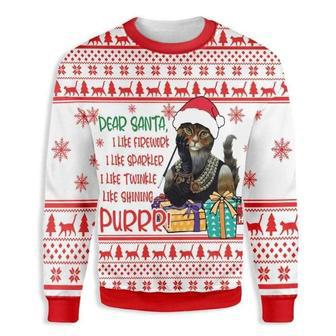 Dear Santa Funny Cat Ugly Christmas Sweater | Favorety DE