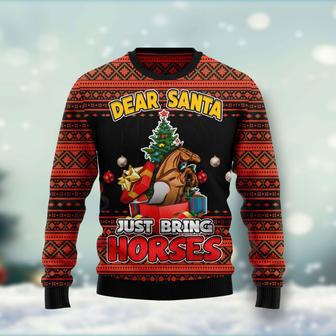 Dear Santa Just Bring Horses Ugly Christmas Sweater | Favorety UK