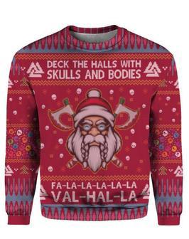 Deck The Halls With Skulls And Bodies Ugly Christmas Sweater | Favorety AU