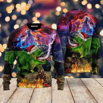 Dinosaur Jurassic Park Ugly Christmas Sweater For Men & Women | Favorety UK