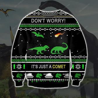 Dinosaur Knitting Pattern Print Ugly Christmas Sweater | Favorety CA