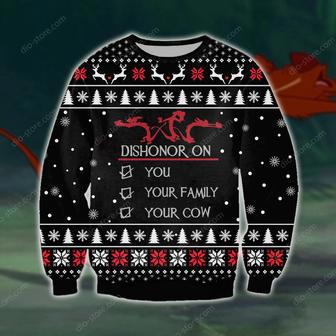 Dishonor On You Knitting Pattern Print Ugly Christmas Sweater | Favorety CA