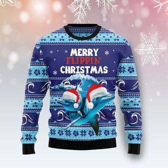 Dolphin Flippin Christmas Ugly Christmas Sweater | Favorety UK