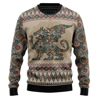 Dragon Unisex Christmas Sweater , Funny Xmas Pullover Sweashirt Plus Size for Men & Women - Thegiftio UK