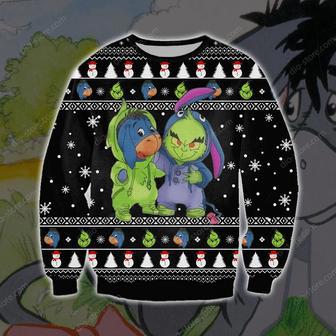 Eeyore And Grinch Funny Knitting Pattern Print Ugly Christmas Sweater | Favorety CA