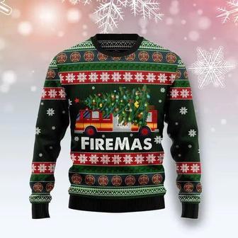 Firefighter Firemas ugly Christmas Sweater, Firefighter Printed Graphic Ugly Christmas | Favorety