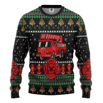 Firefighter Truck Ugly Christmas Sweater | Favorety CA