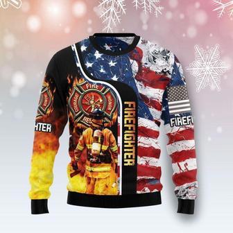 Firefighter USA Ugly Christmas Sweater | Favorety UK