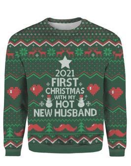 First Christmas With My New Husband Ugly Christmas Sweater | Favorety