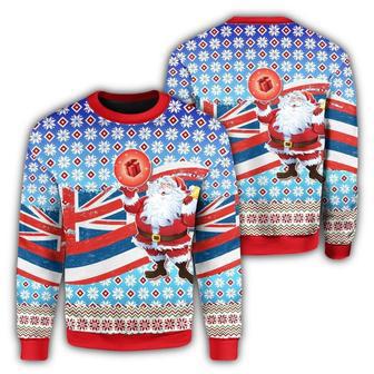 Flag Santa Claus Pattern Ugly Christmas Sweater | Favorety CA