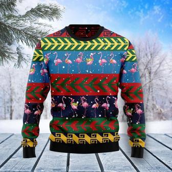 Flamingo Christmas Pattern Ugly Christmas Sweater | Favorety CA