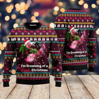 Flamingo Dream Of Pink Christmas Ugly Christmas Sweater For Men & Women | Favorety