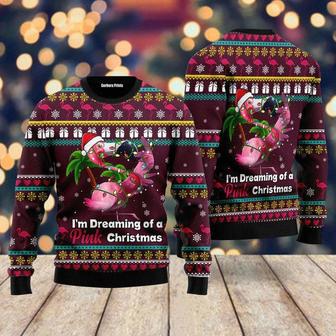 Flamingo Dream Of Pink Ugly Christmas Sweater For Men & Women | Favorety