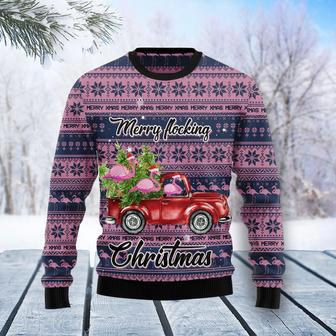 Flamingo Merry Flocking Christmas Ugly Christmas Sweater | Favorety CA