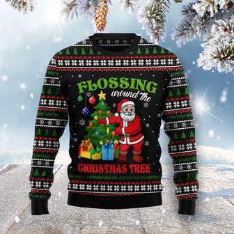 Flossing Around The Christmas Tree Ugly Christmas Sweater | Favorety DE