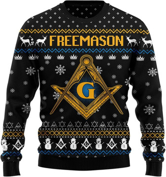 Freemason Unisex Christmas Sweatshirt for Men & Women , Pullover Sweater Crewneck Long Sleeve Top - Thegiftio UK