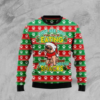 French Bulldog See You Eating Snacks Ugly Christmas Sweater | Favorety