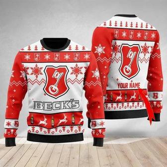 Funny Beck’S Brewery Custom Ugly Christmas Sweater, Jumpers | Favorety DE