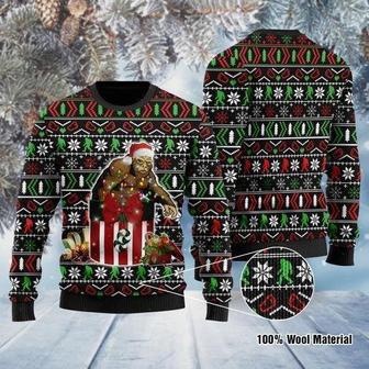 Funny Bigfoot In The Gift Box Ugly Christmas Sweater | Favorety DE