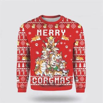 Funny Corgi Merry Corgmas Ugly Christmas Sweater, Jumper | Favorety