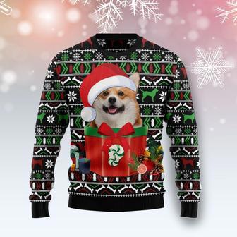 Funny Dog In The Gift Box Ugly Christmas Sweater | Favorety