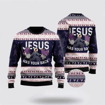 Funny Jesus Has Your Back Jiu Jitsu Ugly Christmas Sweater, | Favorety CA