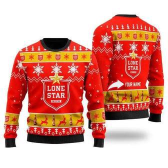 Funny Lone Star Beer Personalized Ugly Christmas Sweater, Jumpers | Favorety DE