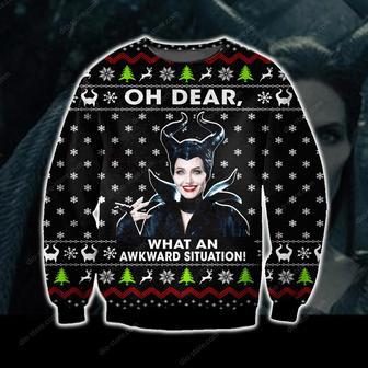 Funny Maleficent Knitting Pattern Print Ugly Christmas Sweater | Favorety AU