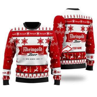 Funny Rheingold Beer Personalized Ugly Christmas Sweater, Jumpers | Favorety AU