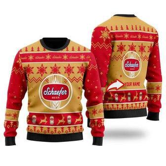 Funny Schaefer Beer Personalized Ugly Christmas Sweater, Jumpers | Favorety