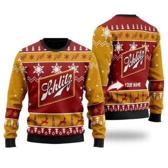 Funny Schlitz Beer Personalized Ugly Christmas Sweater, Jumpers | Favorety UK