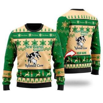 Funny Spotted Cow Beer Personalized Ugly Christmas Sweater, Jumpers | Favorety DE