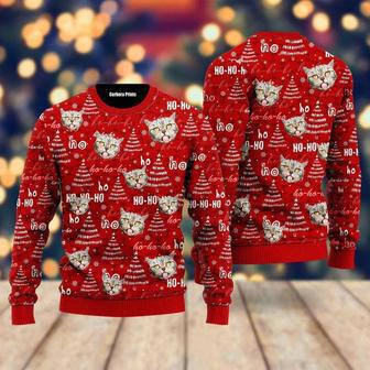 Funny Tabby Cat Pattern Ugly Christmas Sweater For Men & Women | Favorety CA