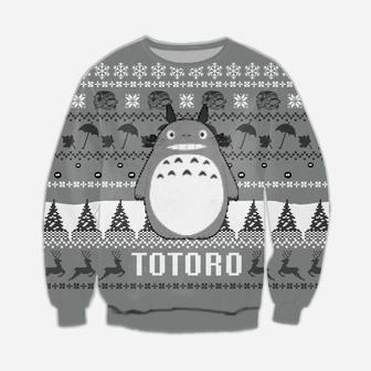 Funny Totoro Knitting Pattern Print Ugly Christmas Sweater | Favorety CA