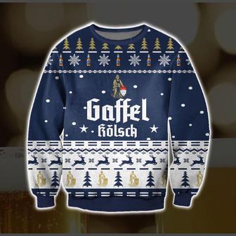 Gaffel Kolsch Beer All Over Print Ugly Christmas Sweater | Favorety