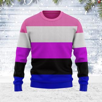 Genderfluid Pride Flag Ugly Christmas Sweater | Favorety DE