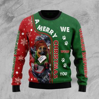 German Shepherd Merry Christmas Ugly Christmas Sweater | Favorety