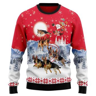 German Shepherd Unisex Christmas Sweater , Funny Xmas Pullover Sweashirt Plus Size for Men & Women - Thegiftio UK