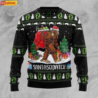 Get Festive with Bigfoot Santasquatch Ugly Christmas Sweater, Jumper | Favorety AU